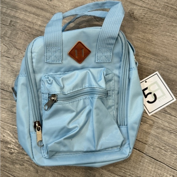 5B Style Blue Top Handle Mini Backpack 10.5" - Picture 1 of 5